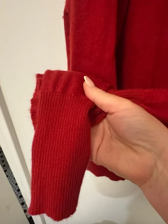 Vintage Kassatly Palm Beach Cashmere Long-Sleeve Polo Sweater Red XL - Picture 4 of 6